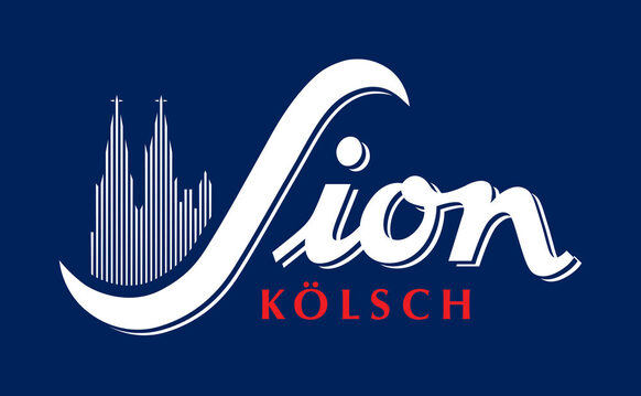 Das Logo zeigt eine Strichzeichnung der Silhouette des Kölner Doms