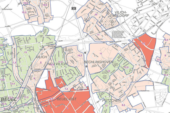 Mietspiegel 2024: Detailansicht Kartenausschnitt 3