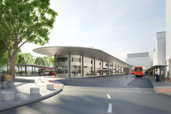 Visualisierung Servicegebäude am neuen Zentralen Busbahnhof