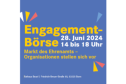 Das Bild zeigt das Plakat zur Engagement-Börse der Freiwilligenagentur Bonn.
