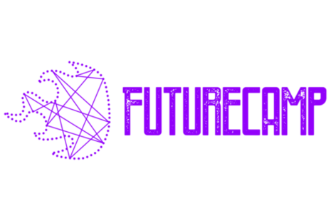 Das Bild zeigt das Logo des FutureCamps in lilafarbener Schrift.