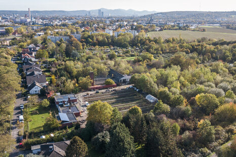 Luftaufnahme der alten Stadtgärtnerei in Dransdorf