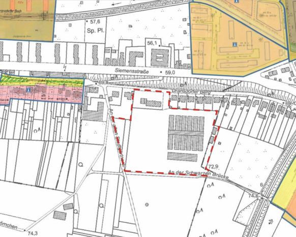 Übersicht der umgebenden Bebauungspläne; eigene Darstellung auf Grundlage von Stadtplan Bonn