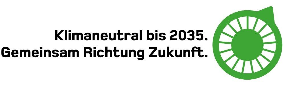 Logo: Klimaneutral bis 20235