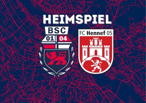 Auf dem Bild sind die Logos der Vereine Bonner SC undFC Hennef 05 sowie der Titel Heimspiel abgebildet.