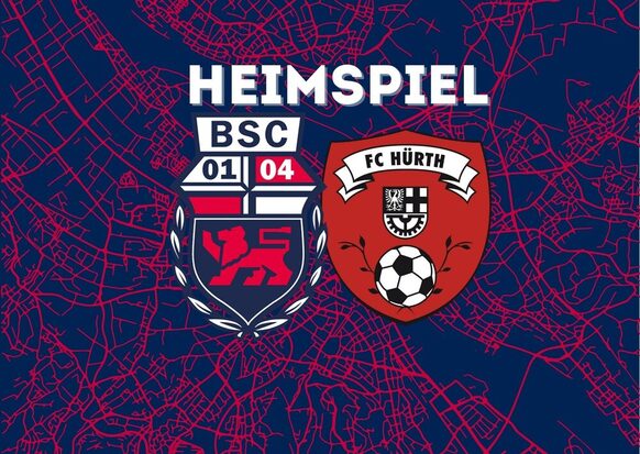 Auf dem Bild sind die Logos der Vereine Bonner SC und FV Hürth sowie der Titel Heimspiel abgebildet.