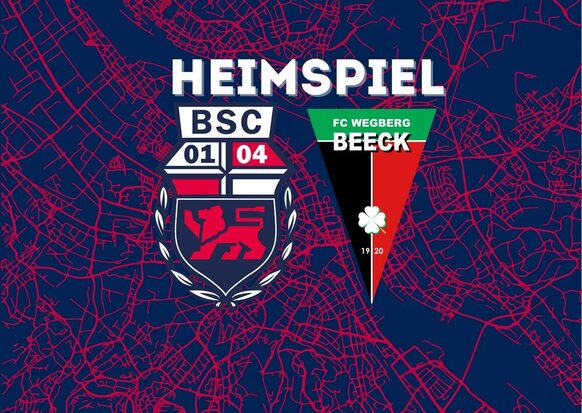 Auf dem Bild sind die Logos der Vereine Bonner SC und FC Wegberg-beeck sowie der Titel Heimspiel abgebildet.