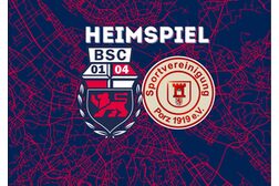 Auf dem Bild sind die Logos der Vereine Bonner SC und SpVg Porz 1919 sowie der Titel Heimspiel abgebildet.