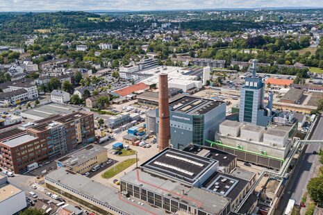 Drohnenaufnahme des SWB Heizkraftwerk in Bonn West